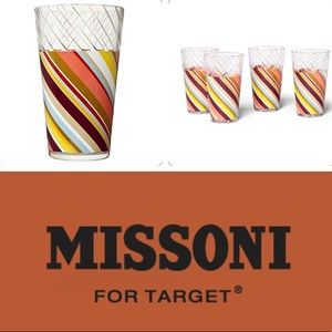 Missoni striped Embossed Highball 4 Tumbler Set